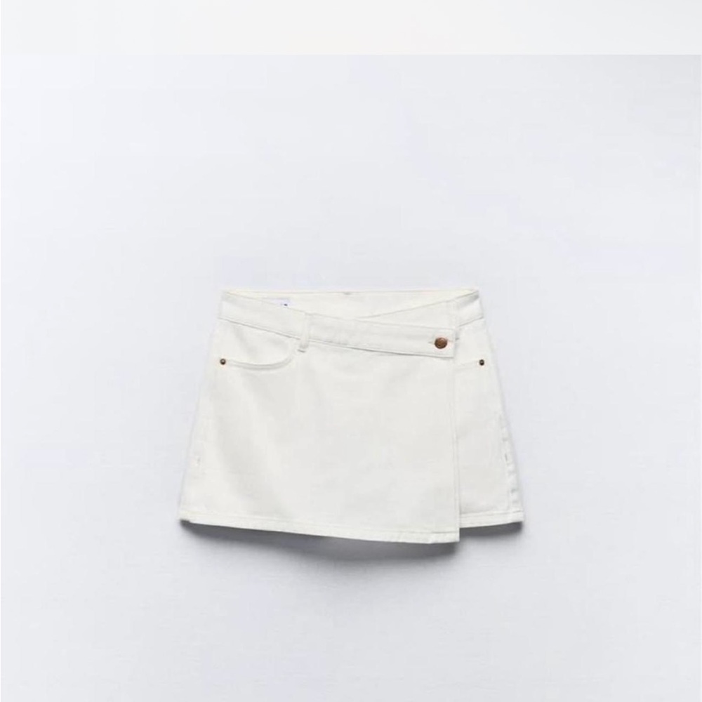 White Denim Mini Skort